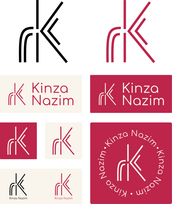 Kinza Nazim branding - logo variation