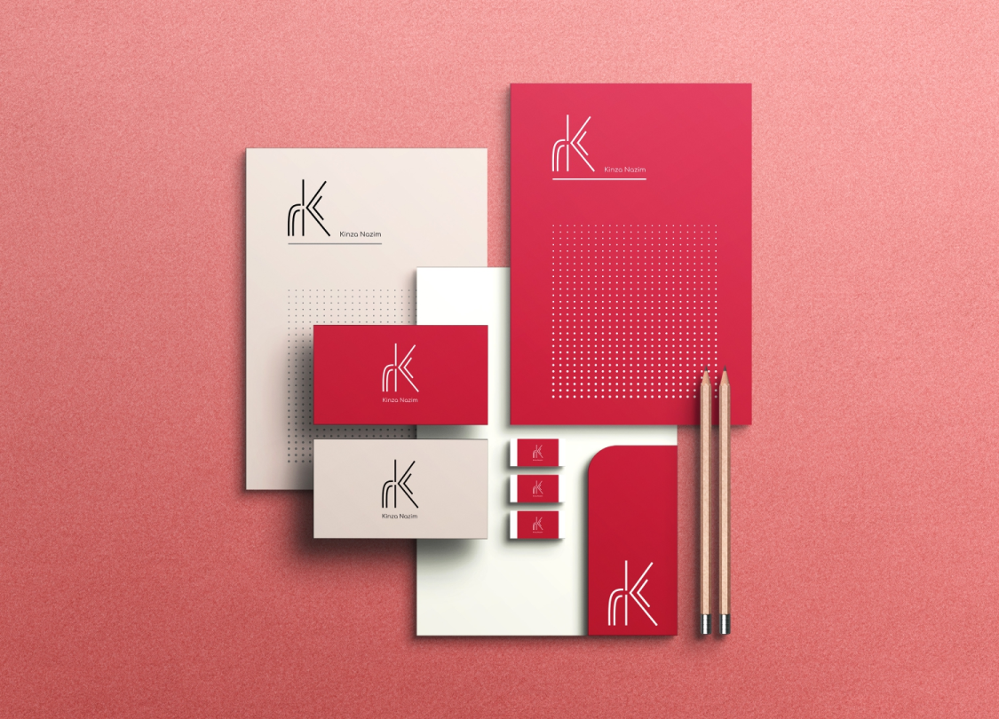 Kinza Nazim branding - Stationary Design