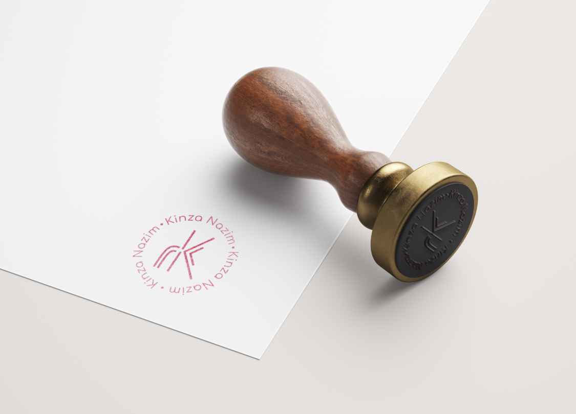 Kinza Nazim branding - stamp